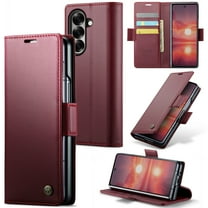 ShellTech for Samsung Galaxy Z Fold 7 Case, Premium PU Leather TPU Slim Wallet Case Flip Cover with [RFID Blocking][Card Holder][Stand Function] Shockproof Protective,Wine