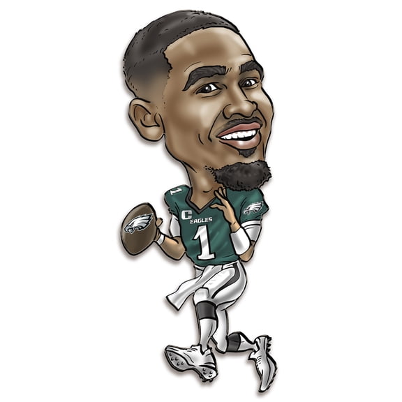 Jalen Hurts Philadelphia Eagles Metal Caricature Wall Art