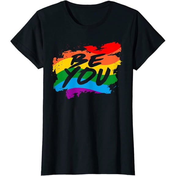 Be You LGBT LGBTQ Ally Rainbow Flag Lesbian Pride Month Gift T-Shirt