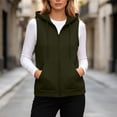 thumbnail image 2 of Wuztai Women's Zip Hooded Vest Sleeveless Casual Loose Solid Soft Lightweight Cardigan Jacket 4XL, 2 of 7