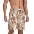 thumbnail image 2 of Pofeuu Woodland Animals in Neutral Tones Print Men's Soft Woven Elastic Waistband Sleep Pajama Short-3X-Large, 2 of 6