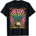 thumbnail image 2 of 100% Cotton Jesus World Tour Retro 70s 80s Rock Concert Guitar Christian T-Shirt, 2 of 5