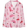 thumbnail image 5 of Top-kevin Flat Stylish Mahjong Women's Long-Sleeve Shirt And Full-Length Bottom Pajama Set, 5 of 7