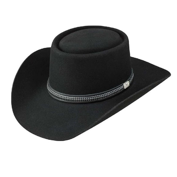 Stetson Men's Chinook Wool Leather Hatband Western Cowboy Hat - Black  6 3/4