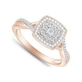 thumbnail image 2 of AFFY 14K Rose Gold over Silver 0.05CT Round Natural White Diamond Promise Ring for Women-12, 2 of 5