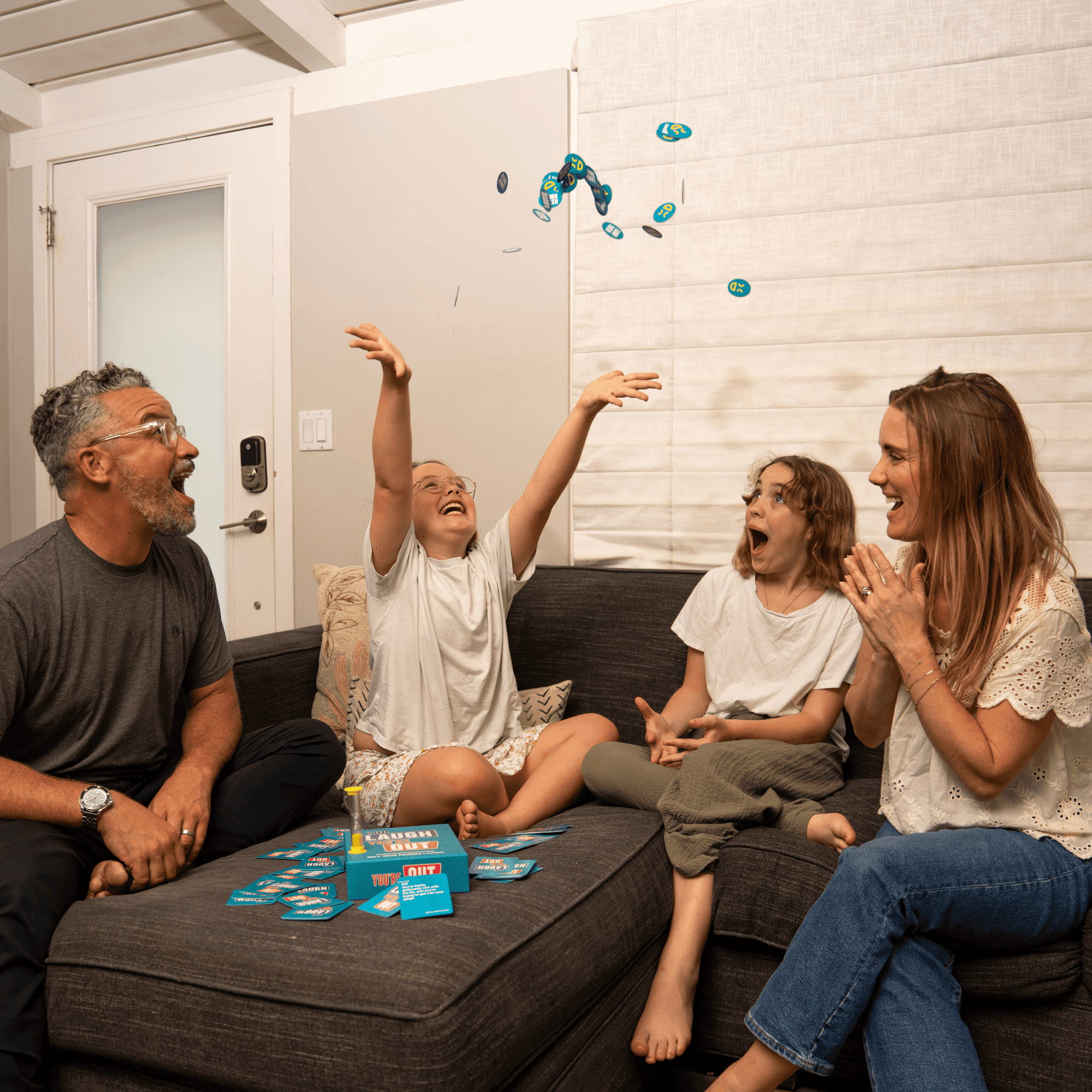 You Laugh You're Out by DSS Games [Try Not to Laugh Family Card Game for Adults, Kids & Teens | Game Nights & Parties Ages 14 and up]