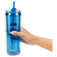 thumbnail image 4 of Cool Gear 3-Pack Modern Tumbler with Reusable Straw | Dishwasher Safe, Cup Holder Friendly, Spillproof, Double-Wall Insulated Travel Tumbler | Solid Blueberry Pack, 4 of 10