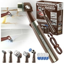 Horsepower Pocket Pony, AS SEEN ON TV, Waterproof, Cordless, Pocket-Sized, Oscillating Power Scrubber, Deep Clean, Tight Spaces, Rechargeable, Grout Lines, Corners & Detailing, 5 Brush Heads & LED