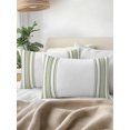 thumbnail image 2 of Outdoor Pillows Waterproof, Sage Green Striped Throw Pillows with Inserts Included, Stripes Farmhouse Modern Indoor Outdoor Decorative Lumbar Pillow for Bed/Couch/Patio 12"x20", 1Pcs, 2 of 8