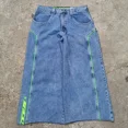 thumbnail image 2 of JNCO Jeans Rétro à Rayures Vertes, Grande Poche, Jambes Larges, Style Gothique, Skateboard, Mode Rue Y2K, 2 of 6