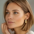 thumbnail image 6 of 14K Solid Yellow Gold 10.5mm Tapered Medium Hoop Earrings, 6 of 10