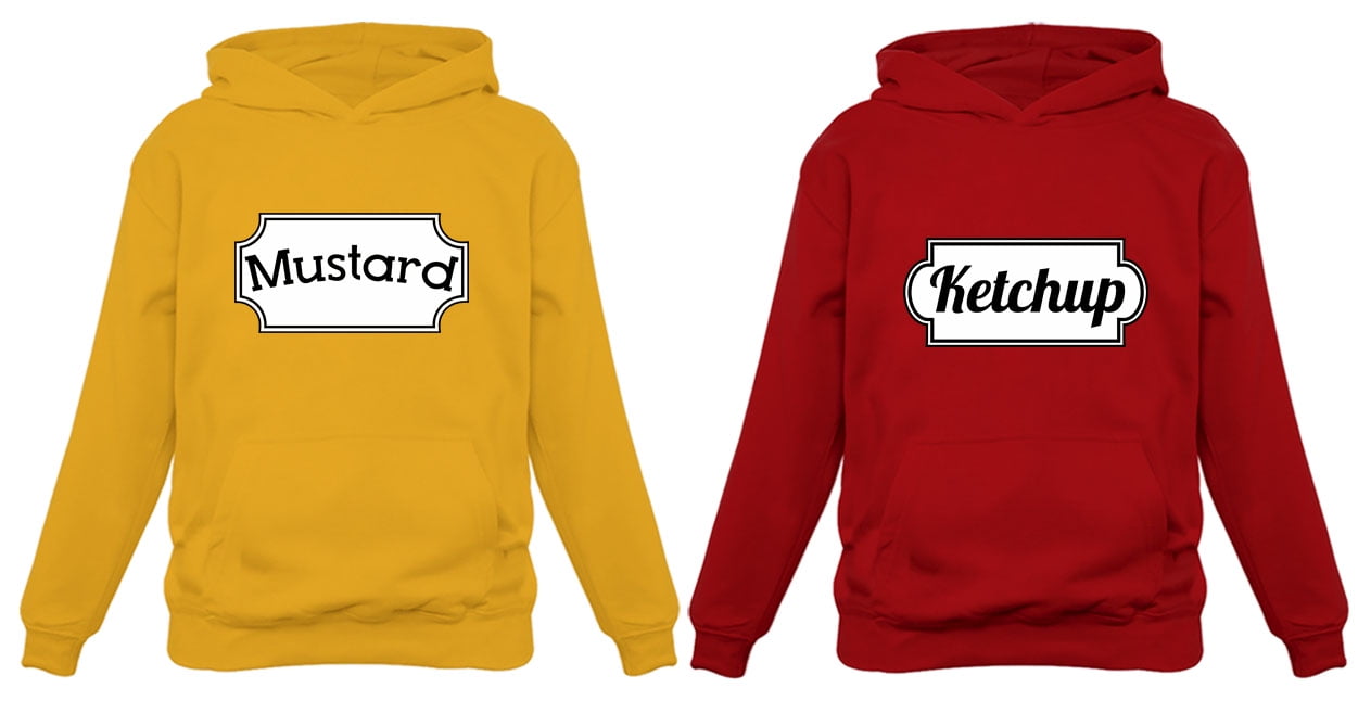 Ketchup and Mustard Costume Easy Halloween Matching Couple Hoodies