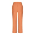 thumbnail image 7 of Karight Women Petite Linen Pants High Waisted Straight Leg Casual Cotton Trousers Elastic Waist Drawstring with Pockets, 7 of 7