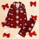 thumbnail image 3 of Puyaiuu Women 2 Piece Christmas Satin Pajama Set Cute Print Long Shirt Loose Shorts Matching Set Loungewear Gift, 3 of 7
