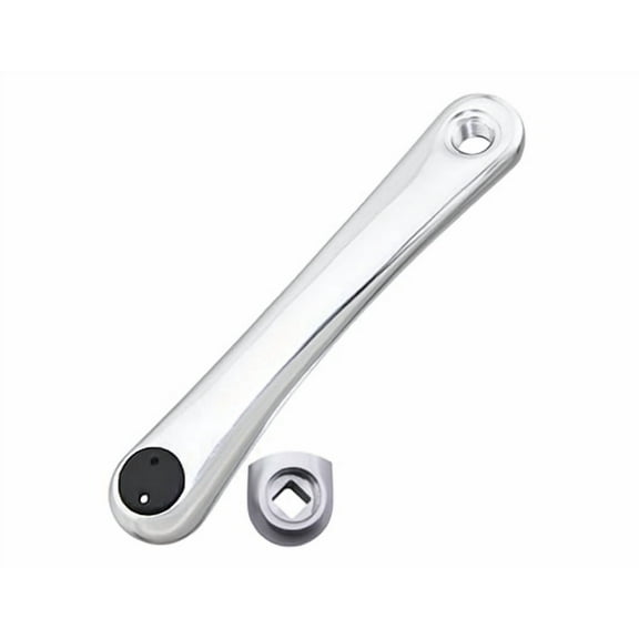 Alloy Left Crank Arm 165mm Square Taper Design Chrome.