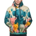 thumbnail image 2 of Bingfone Cute Animal Party Men's Drawstring Hoodie Long Sleeve Pocket Sweatshirts-3X-Large, 2 of 6