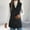 Black, variant on Amidoa Black Womens Coats Slimming Suit Corduroy Long Vest Button Lapel Collar Sleeveless Waistcoat Jacket for Women L
