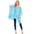 thumbnail image 5 of Sakkas Adalwin Desert Sun Lightweight Circle Ponch Tunic Top Blouse W / Embroidery - 36-Turquoise - One Size, 5 of 5