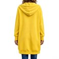 thumbnail image 4 of Vivianyo HD Women's Long Hooded Zip Up Sweatshirt, Mid Length Loose Hoodies with Two Way Zipper and Side Pockets, Womens Autumn Oouwear for Daily Walking Casual Activities, Sizes S-5XL, 4 of 7