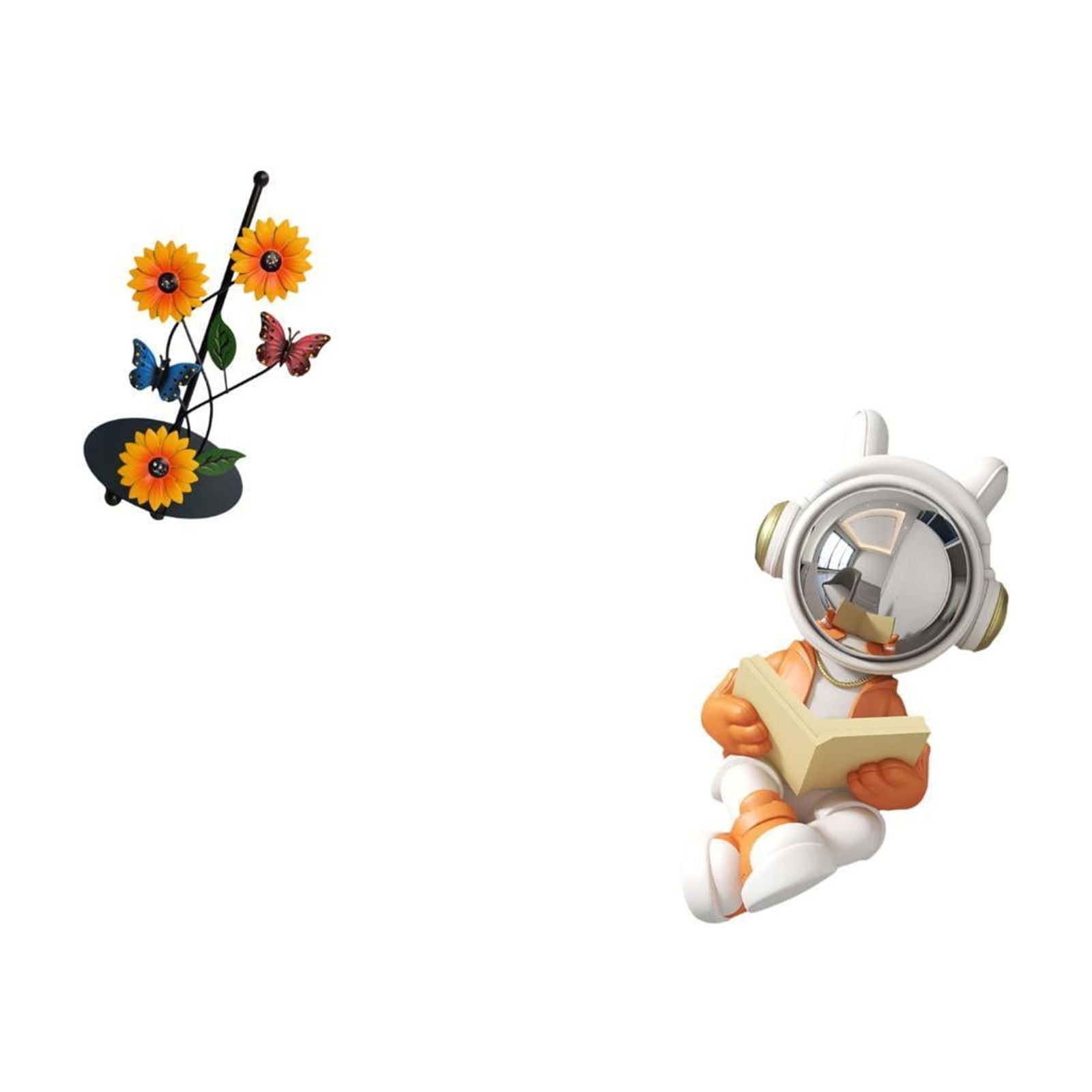Fiocias Astronaut Paper Towel Holder Dispenser Decorative Statue Tissue Holder Rack Non Slip Vertical Sculpture Ornament for Home Fireplace Table Centerpiece