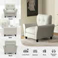thumbnail image 6 of Costway 1 PCS Upholstered Modern Accent Chair Mid-Century Armchair with Rubber Wood Legs Beige, 6 of 8