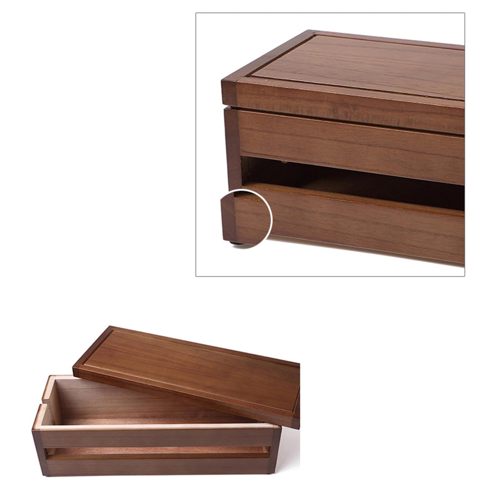 Wooden Large Cable Management Box Organizer, Cord Storage Holder Cable Hider for Hiding Cables And Extension Blocks Leads, 37x14x12cm, Coffee