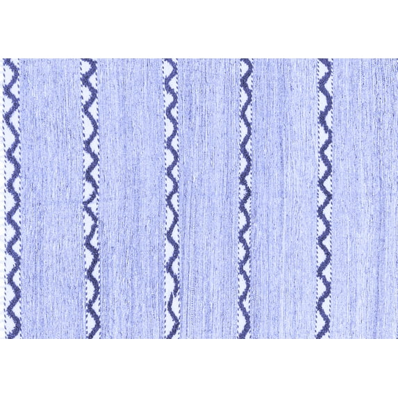 Ahgly Company Machine Washable Indoor Rectangle Solid Blue Modern Area Rugs, 2' x 4'