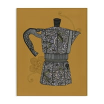 Stupell Industries Moka Pot Coffee Maker Food & Beverage Painting Gallery Wrapped Canvas Art Print Wall Art, 24 x 30
