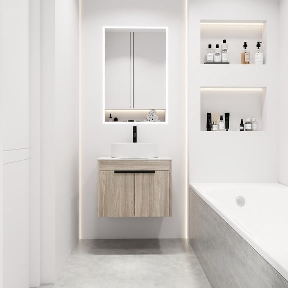 White Flat Stone Slab Vanity | Smooth Surface for Easy Cleaning | Bring Luxury to Your Bathroom