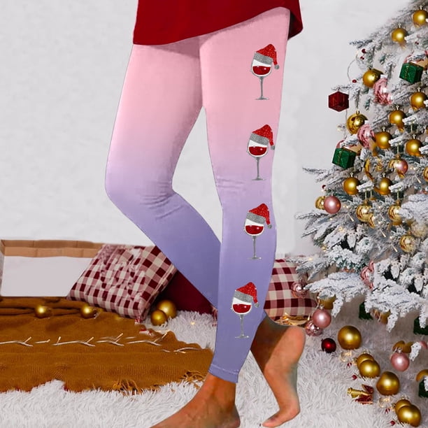 WILLBEST Leggings de Yoga Para Mujer, Con Estampado Navideño, Diseño de Bloques de Color, Suaves, Elásticos, de Cintura Alta, Para Correr y Gimnasio Grande