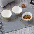 thumbnail image 5 of Cuencos para gatos, cuencos de cerámica para mascotas con soporte elevado inclinado de 15 para comida y agua, comedero para platos para gatos antivómitos, perfecto para cachorros y perros pe, 5 of 5