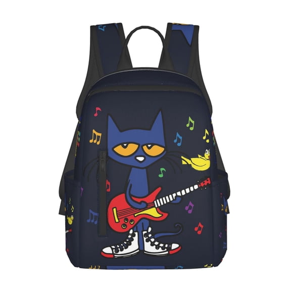 Pete the Cat Casual Backpacks Lightweight Backpack Shoulder Bag Camping Travel Daypack