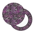 thumbnail image 3 of Round Bar Stool Seat Covers, purple cool trendy Leopard print Elastic Round Chair Cover Stool Seat Slipcover Bar Stool Cushions Round Pad for 12-14 inch, 3 of 7