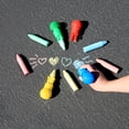 thumbnail image 6 of BAZIC Jumbo Sidewalk Chalks & Chalk Holders, 4 Colors Chalks with 1 Plastic Holder, Outdoor Fun Activity Art Coloring, 4-Packs, 6 of 7