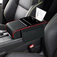 thumbnail image 5 of Car Armrest Cushion With Cup Holder Center Console Cover For Car (Black And Red), 5 of 13