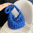 thumbnail image 4 of Spencer Women Puffer Shoulder Bag Quilted Tote Bag Lightweight Puffy Handbag Satchel Crossbody Bag for Girls, Blue, 4 of 13