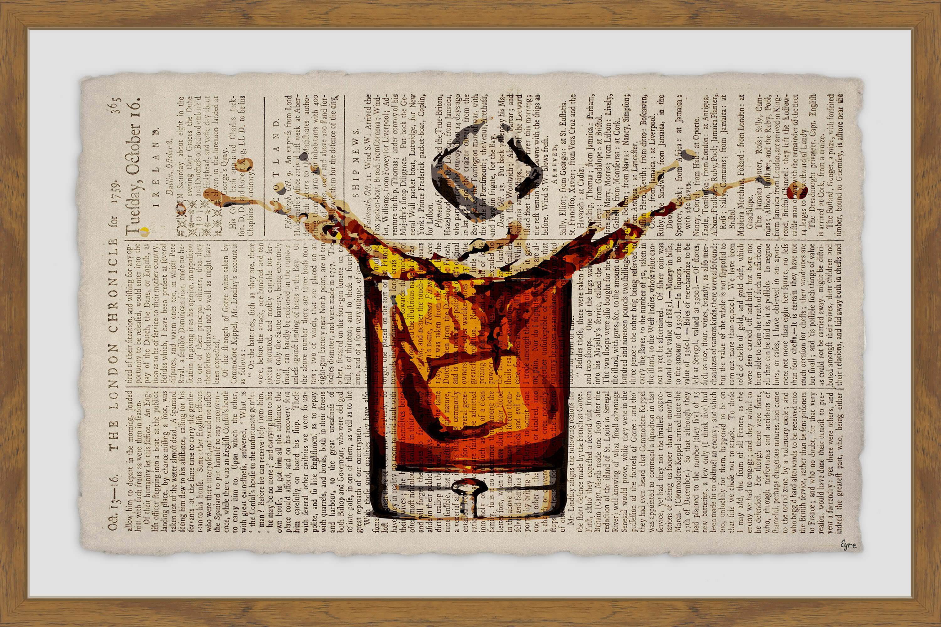 Liquor Splash Framed Painting Print