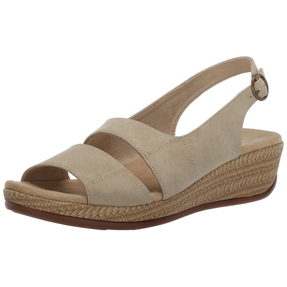 Easy Street Women's Gannett Wedge Sandal, Beige, 8