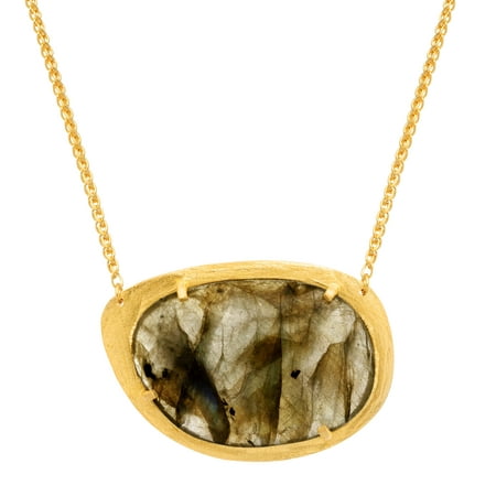 Piara 18 ct Labradorite Necklace in 18kt Gold-Plated Sterling Silver