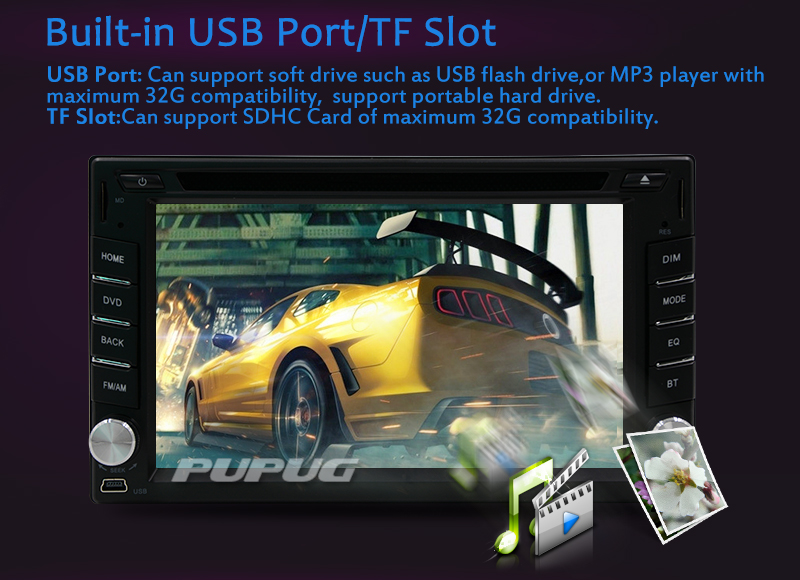 Free Waterproof Rear Camera 6 2 2 Din Gps Car Dvd Player Hd
