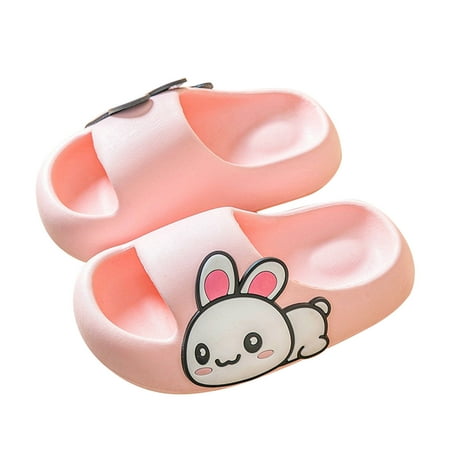 

Kids Slippers For Little Girls Boys Toddler Slippers Baby Girls Cute Cartoon Rabbit EVA Soft Non-slip Thick Bottom Outdoor Slippers Pink 7-8 Years