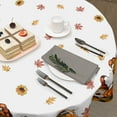 thumbnail image 4 of Fall Tablecloth 60 Inch Round Thanksgiving Orange Pumpkin Truck Gnome Buffalo Plaid Table Cloth Autumn Harvest Polyester Table Cover for Holiday Party Dining Room Home Decor, 4 of 6