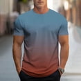 thumbnail image 2 of Agkizg Men's Gradient Short Sleeve T-Shirt, Crew Neck Casual Athletic Soft Breathable Pullover Tops, Lightweight Daily Outdoor Workout Basic Tee Shirts, 2 of 5