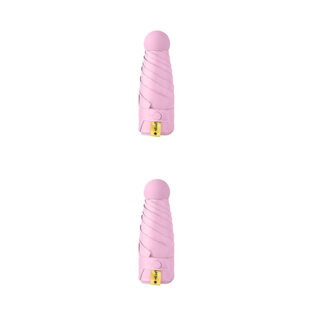 Paraguas lluvioso Advancent Mini sombrilla Protección solar ligero rosa melocotón 2Conjunto