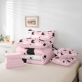 thumbnail image 6 of Feelyou Kawaii Cat Kitten Bedding Comforter Set 7pcs for Kids, Cartoon Animal Lover Queen Bedding Sets, Girly Pink Cartoon Reversible Queen Sheet Sets, Ultra Soft Bedroom Decor, 6 of 8