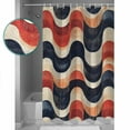 thumbnail image 3 of 54x78 Inch Shower Curtain Decorative Navy Blue Red Bathtub Bath Curtains Fabric Waterproof Bathroom Decor Modern Abstract Vintage Art Small Stall Shower Curtain Set with 12 Hooks, 3 of 6