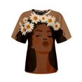 thumbnail image 4 of TSADFHJI Débardeurs pour Femmes Mode Décontractée Célébration Femmes Noir Liberté Col Rond T-Shirt Manches Courtes P Blanc, 4 of 5