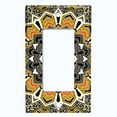 thumbnail image 5 of Metal Light Switch Plate Cover Mandala Orange Brown Flower Tile Pattern MDL058, 5 of 13