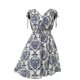 thumbnail image 3 of WILLBEST Maxi Vestidos de Mujer Vestido Casual con Estampado Floral para Mujer Cuello En V Línea A Midi Ropa de Fiesta de Vacaciones de Verano Cómodo Transpirable Ligero Grande​​, 3 of 3