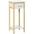 thumbnail image 1 of HOMCOM Table d'Appoint Étroit avec Tiroir, Étagère de Rangement et Cadre en Bois de Pin, 1 of 10